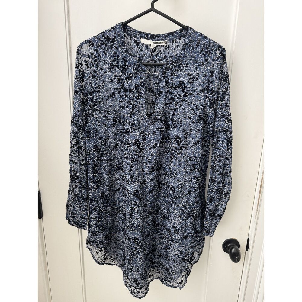 Tracy‎ Reese Floral Pintuck Velvet Burnout Sheer Tunic - Size Small
